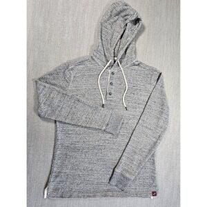 Alesbury Men's Gray Pullover Hoodie Soft 100% Cotton Button Sz Medium